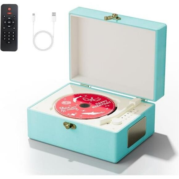 BlueTime Music Box CD Player Rechargeable Bluetooth Speaker Home Decoration - Picture 8 of 8